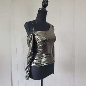 Medium Forever 21 Metallic Off the Shoulder Long Sleeve